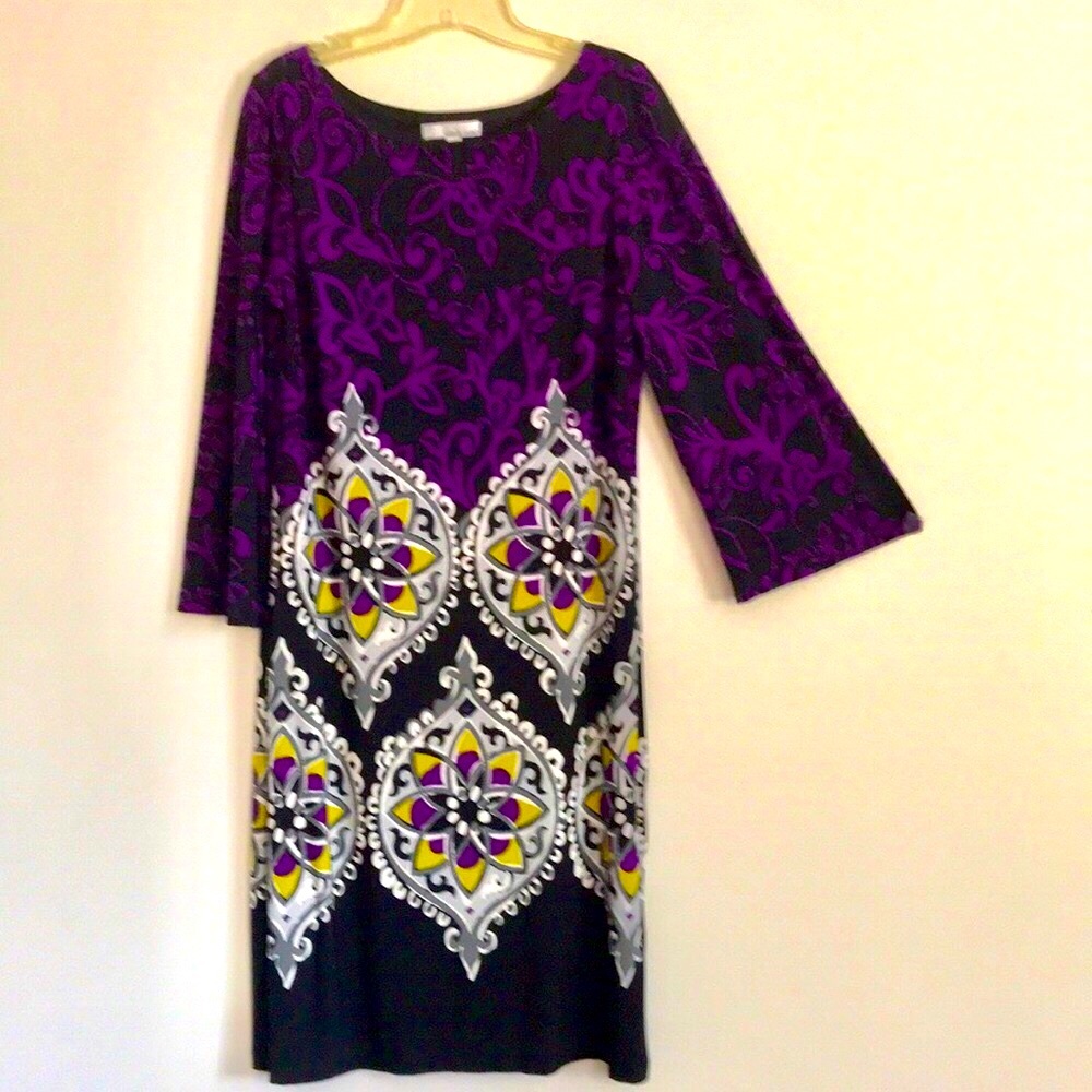 Lucy and Lauren 3/4 sleeves, midi dress Size 14